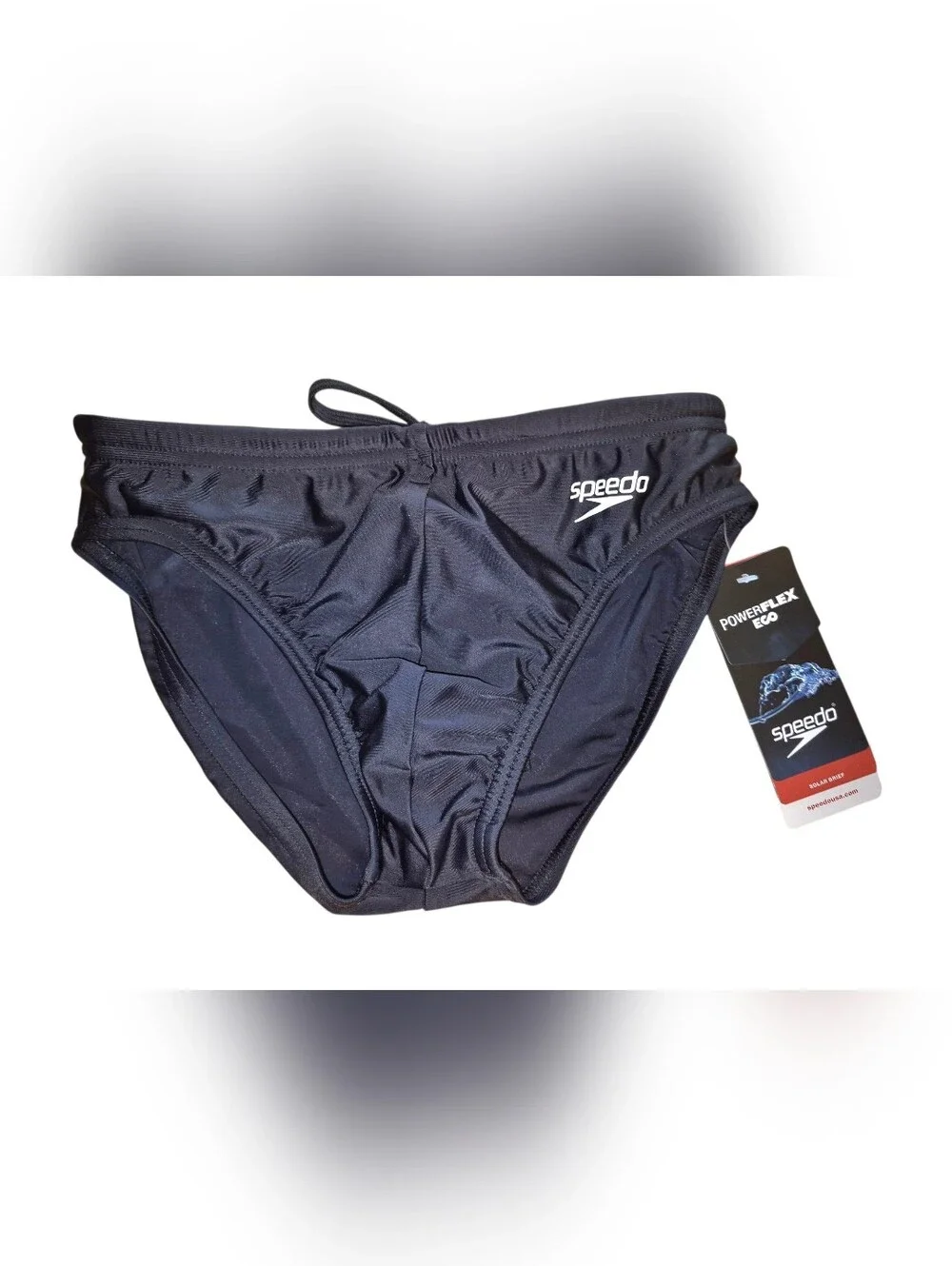 Speedo PowerFlex Eco Competitiion Swim Briefs Black Youth Size 28
